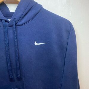 Nike Swoosh Hoodie Navy Blue Pullover Sweatshirt Men’s Small
